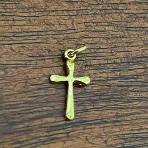 14K Gold Small Necklace Cross Pendant